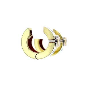 Outlet Gouden creolen met diamant en emaille 14 krt Oorbellen Met Edelsteen | Oorringen