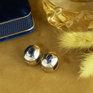 Hot Gouden creolen met saffier 14 krt Oorbellen Met Edelsteen