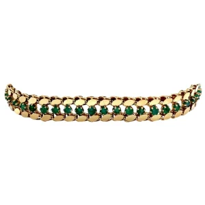 Hot Gouden fantasie armband met smaragd 14 krt Gouden Armbanden | Armbanden Met Edelsteen