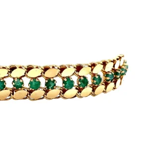Hot Gouden fantasie armband met smaragd 14 krt Gouden Armbanden | Armbanden Met Edelsteen