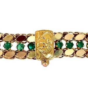 Hot Gouden fantasie armband met smaragd 14 krt Gouden Armbanden | Armbanden Met Edelsteen