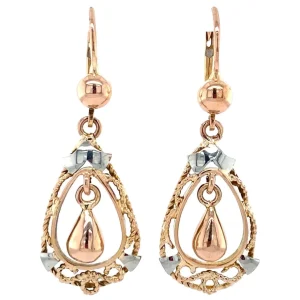 Sale Gouden fantasie oorhangers 14 krt Oorbellen Met Edelsteen