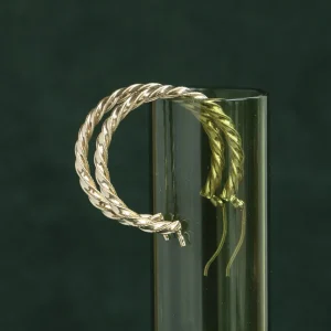 Online Gouden getordeerde oorringen 14 krt Oorringen