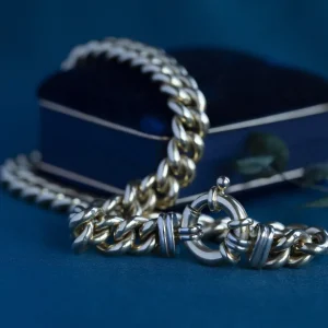 Clearance Gouden gourmet collier met siersluiting 14 krt Gouden Kettingen