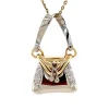 Best Gouden handtas hanger met diamant 14 krt Gouden Hanger Met Edelsteen