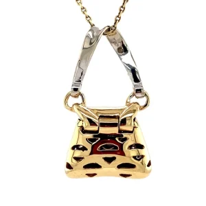 Best Gouden handtas hanger met diamant 14 krt Gouden Hanger Met Edelsteen