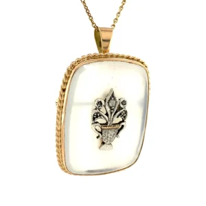 Outlet Gouden hanger met agaat en diamant 14 krt/925 Broches | Gouden Hanger Met Edelsteen
