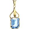 Sale Gouden hanger met blauwe spinel 14 krt Gouden Hanger Met Edelsteen