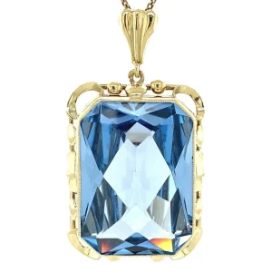 Outlet Gouden hanger met blauwe spinel 14 krt Gouden Hanger Met Edelsteen