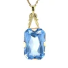 Online Gouden hanger met blauwe spinel 14 krt Gouden Hanger Met Edelsteen