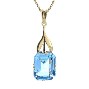 Best Gouden hanger met blauwe spinel 14 krt Gouden Hanger Met Edelsteen
