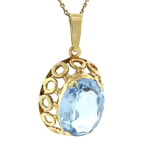 Discount Gouden hanger met blauwe spinel 14 krt Gouden Hanger Met Edelsteen