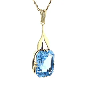 Best Gouden hanger met blauwe spinel 14 krt Gouden Hanger Met Edelsteen