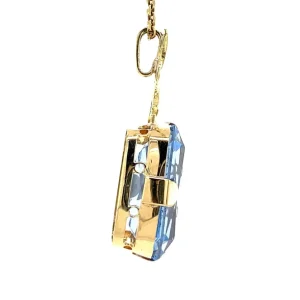Online Gouden hanger met blauwe spinel 14 krt Gouden Hanger Met Edelsteen