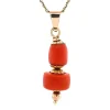 Fashion Gouden hanger met bloedkoraal 14 krt Gouden Hanger Met Edelsteen