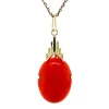 Hot Gouden hanger met bloedkoraal 14 krt Gouden Hanger Met Edelsteen