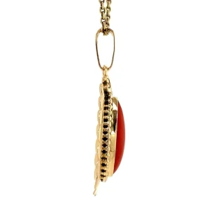 Best Gouden hanger met bloedkoraal 14 krt Gouden Hanger Met Edelsteen