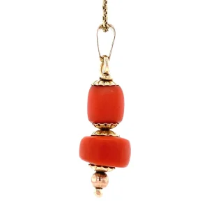 Fashion Gouden hanger met bloedkoraal 14 krt Gouden Hanger Met Edelsteen