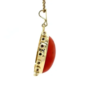 Discount Gouden hanger met bloedkoraal 14 krt Gouden Hanger Met Edelsteen
