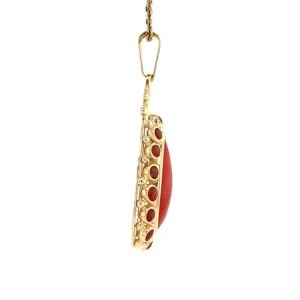 Discount Gouden hanger met bloedkoraal 14 krt Gouden Hanger Met Edelsteen