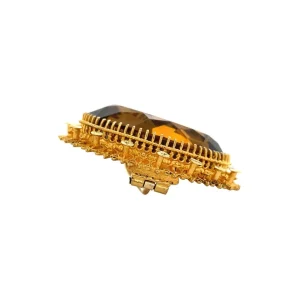 New Gouden hanger met bruin glas 14 krt Broches