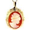 Sale Gouden hanger met camee 14 krt Broches | Gouden Hanger Met Edelsteen