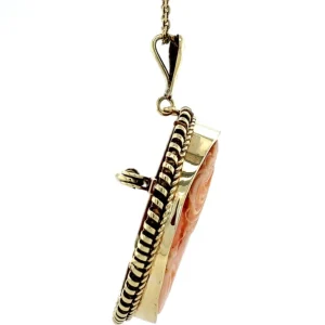 New Gouden hanger met camee 14 krt Gouden Hanger Met Edelsteen