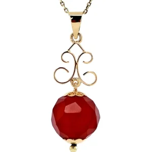 Online Gouden hanger met carneool 14 krt Gouden Hanger Met Edelsteen