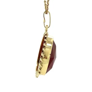 Best Gouden hanger met carneool 14 krt Gouden Hanger Met Edelsteen