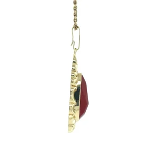Online Gouden hanger met carneool 14 krt Gouden Hanger Met Edelsteen