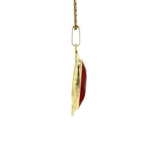 New Gouden hanger met carneool 14 krt Gouden Hanger Met Edelsteen