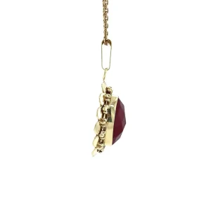 Online Gouden hanger met carneool 14 krt Gouden Hanger Met Edelsteen