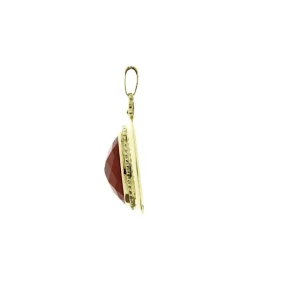 Sale Gouden hanger met carneool 14 krt Gouden Hanger Met Edelsteen