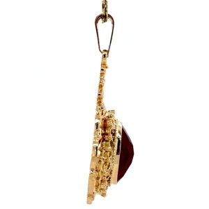 Discount Gouden hanger met carneool 14 krt Gouden Hanger Met Edelsteen
