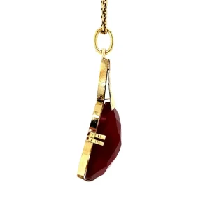Discount Gouden hanger met carneool 14 krt Gouden Hanger Met Edelsteen