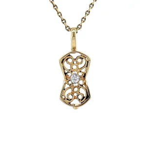 Outlet Gouden hanger met diamant 14 krt Gouden Hanger Met Edelsteen