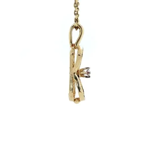 Outlet Gouden hanger met diamant 14 krt Gouden Hanger Met Edelsteen