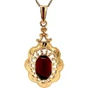 Fashion Gouden hanger met granaat 14 krt Gouden Hanger Met Edelsteen