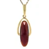 Hot Gouden hanger met granaat 14 krt Gouden Hanger Met Edelsteen