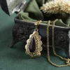 Outlet Gouden hanger met granaat 14 krt Gouden Hanger Met Edelsteen