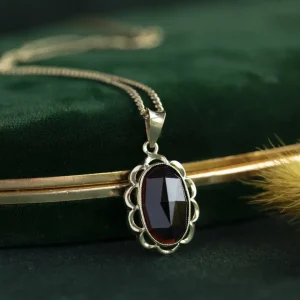 Online Gouden hanger met granaat 14 krt Gouden Hanger Met Edelsteen