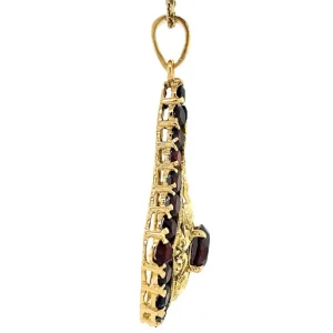 Clearance Gouden hanger met granaat 18 krt Gouden Hanger Met Edelsteen