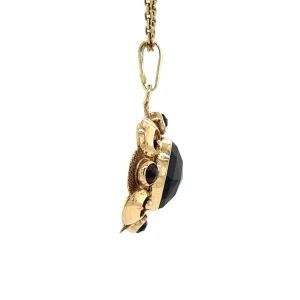 Outlet Gouden hanger met granaat 14 krt Gouden Hanger Met Edelsteen