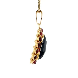 New Gouden hanger met granaat 14 krt Gouden Hanger Met Edelsteen