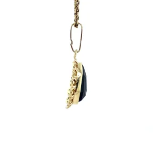 Hot Gouden hanger met granaat 14 krt Gouden Hanger Met Edelsteen