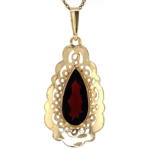 Online Gouden hanger met granaat 14 krt Gouden Hanger Met Edelsteen