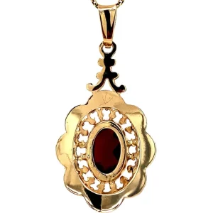 Fashion Gouden hanger met granaat 14 krt Gouden Hanger Met Edelsteen