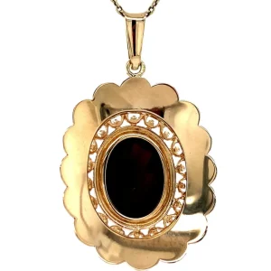 New Gouden hanger met granaat 14 krt Gouden Hanger Met Edelsteen
