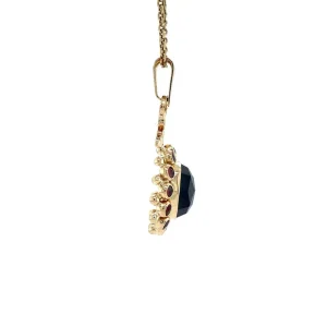 Sale Gouden hanger met granaat 14 krt Gouden Hanger Met Edelsteen