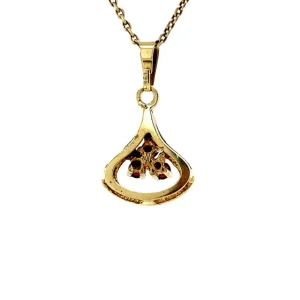 Outlet Gouden hanger met granaat 14 krt Gouden Hanger Met Edelsteen